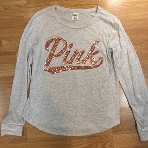Long sleeve sequin Pink shirt